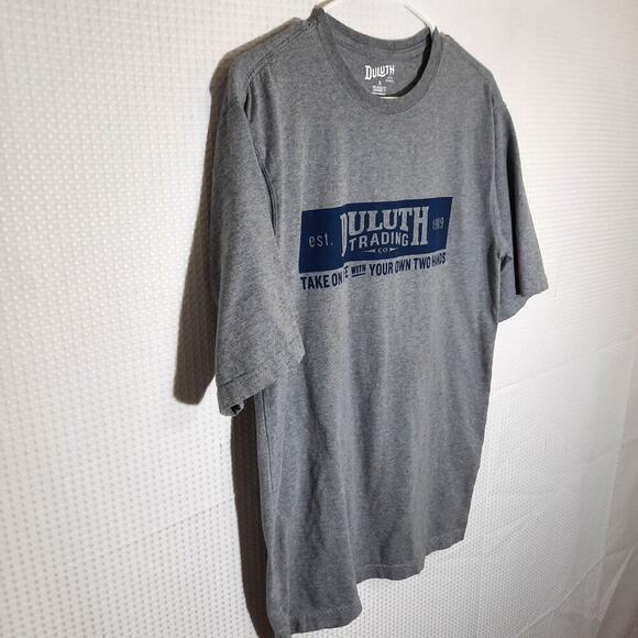 Duluth Trading S T-Shirt Men Gray Longtail Relaxed Fit Take On Life Graphic - Picture 2 of 5